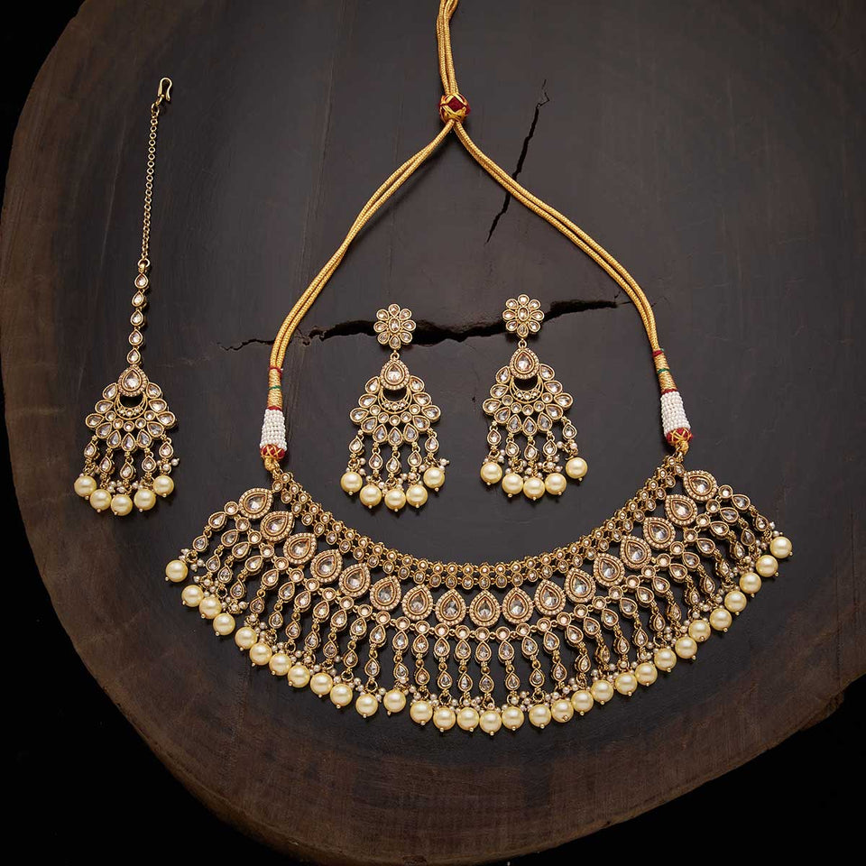 Kushal's Fashion Jewellery Antique Necklace 132016