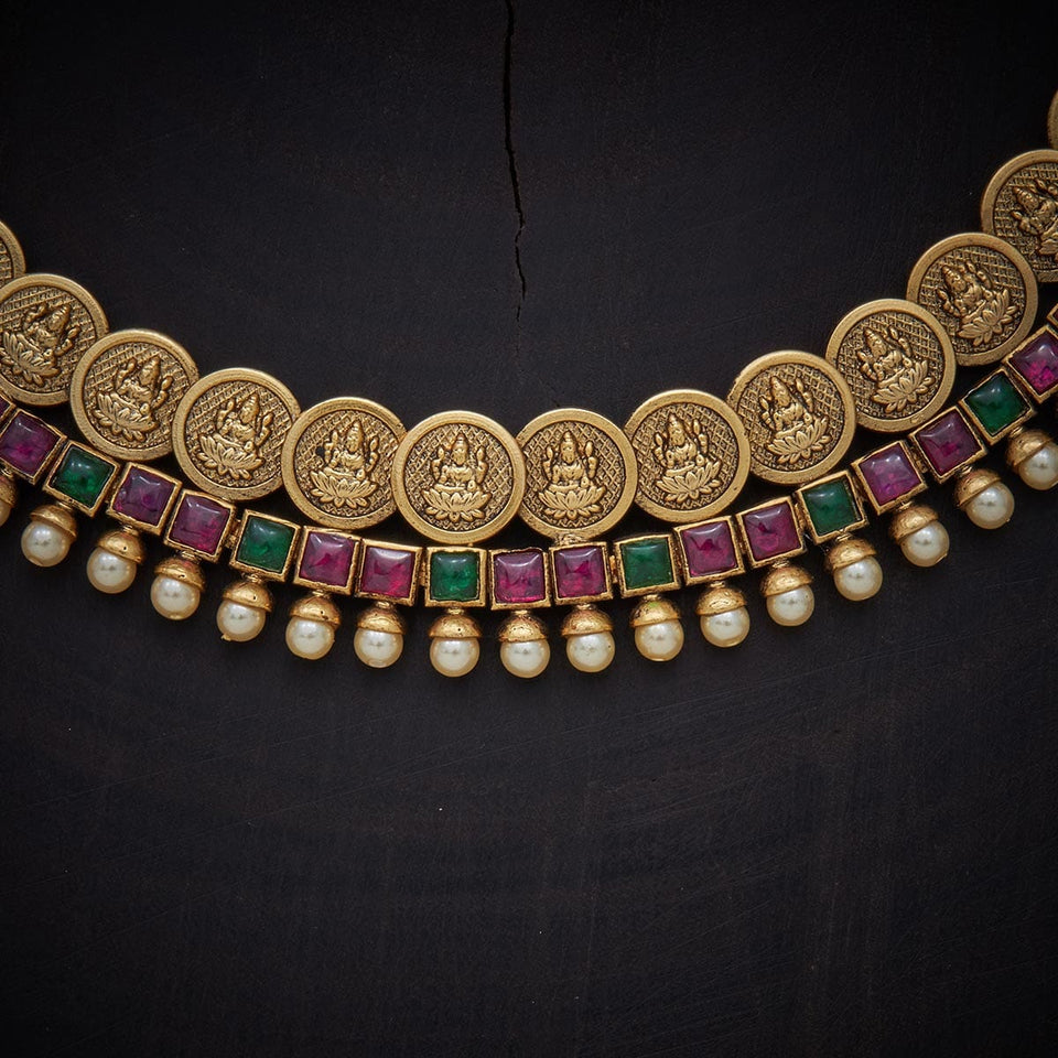 Kushal's Fashion Jewellery Antique Necklace 129579