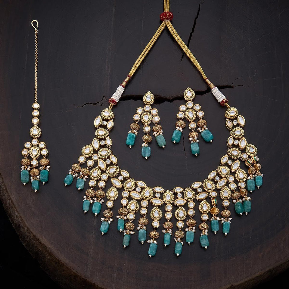 Kushal's Fashion Jewellery Kundan Necklace 132413