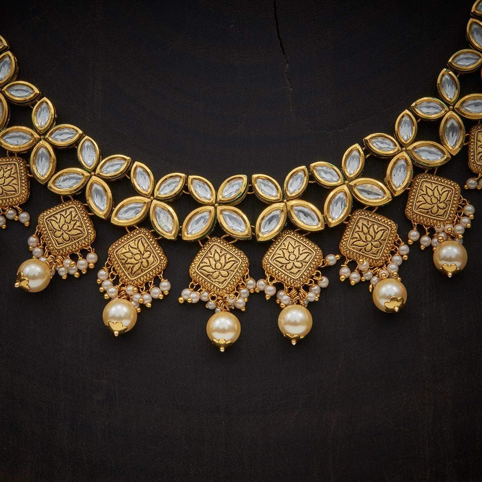 Kushal's Fashion Jewellery Kundan Necklace 128906