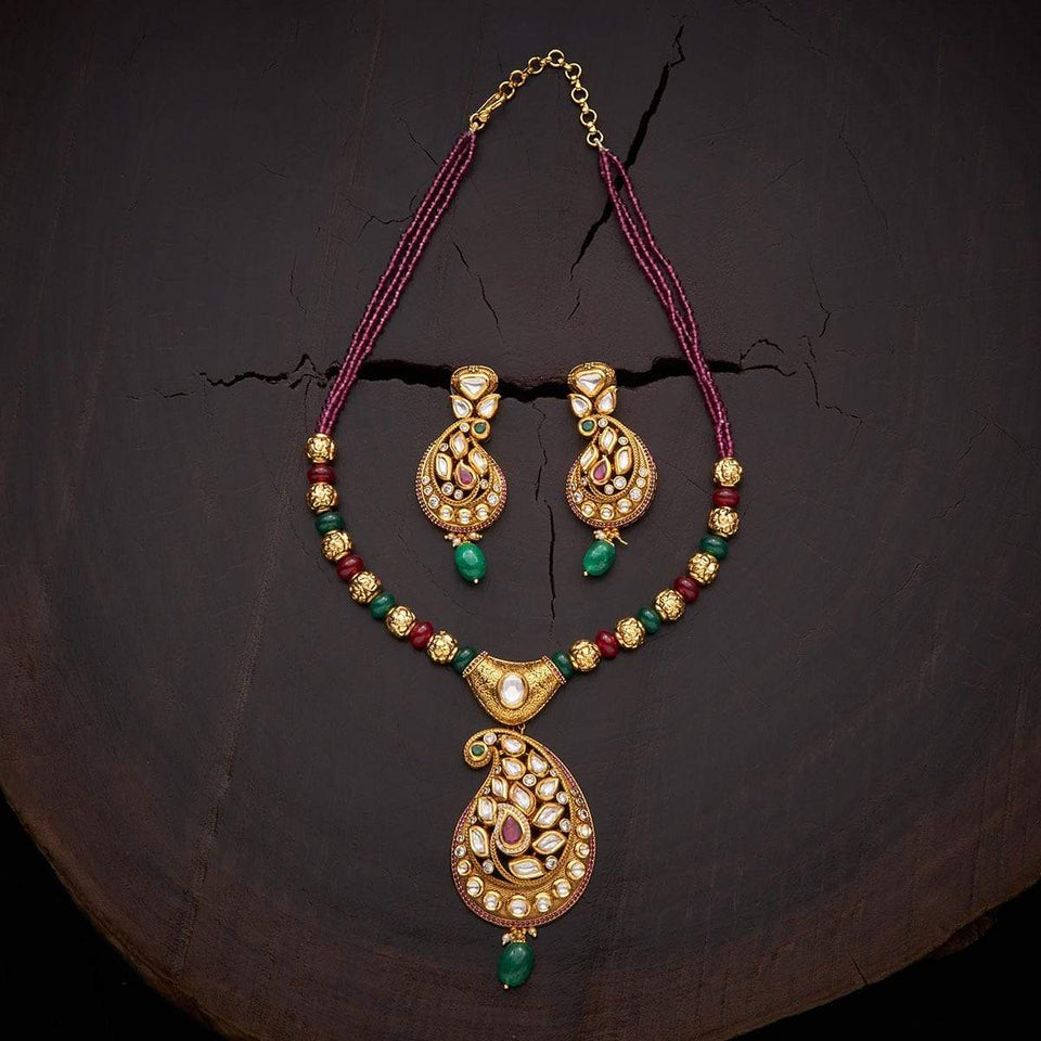 Kushal's Fashion Jewellery Kundan Necklace 129625
