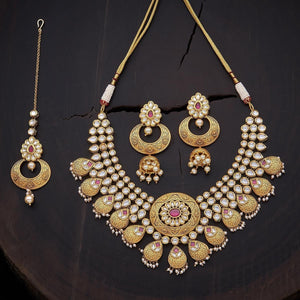 Kushal's Fashion Jewellery Kundan Necklace 132070