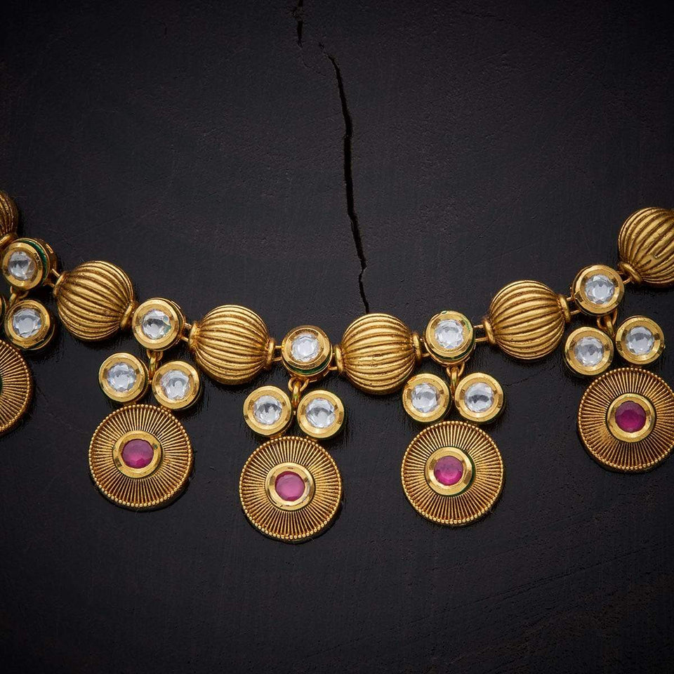 Kushal's Fashion Jewellery Kundan Necklace 129021